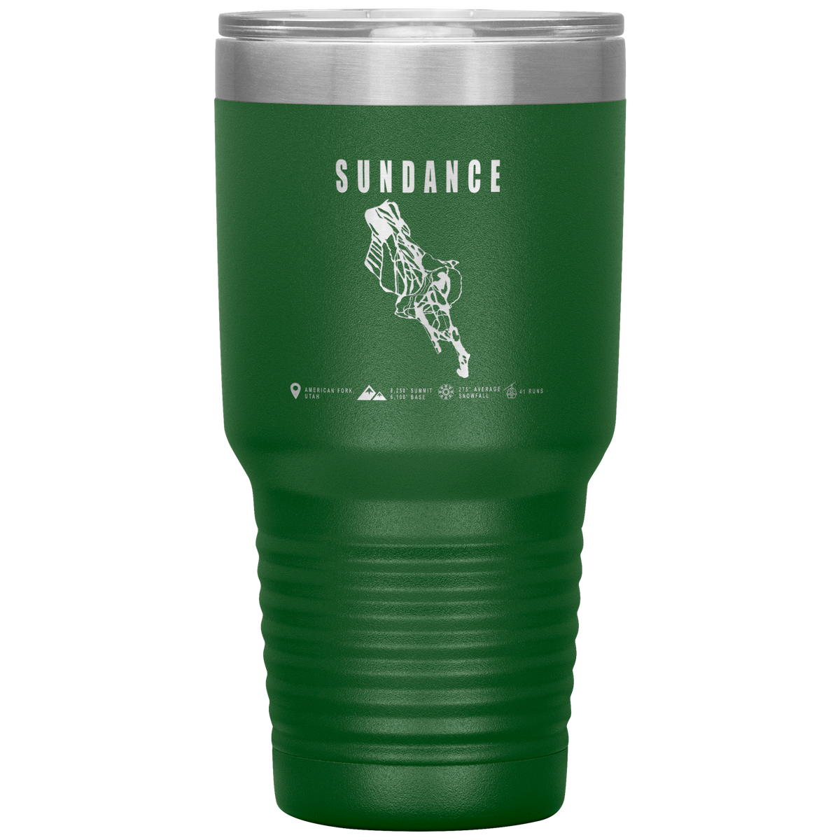 Sundance,Utah Ski Trail Map 30oz Tumbler - Powderaddicts