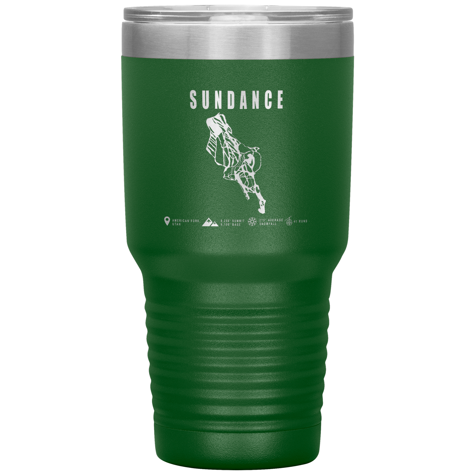 Sundance,Utah Ski Trail Map 30oz Tumbler - Powderaddicts