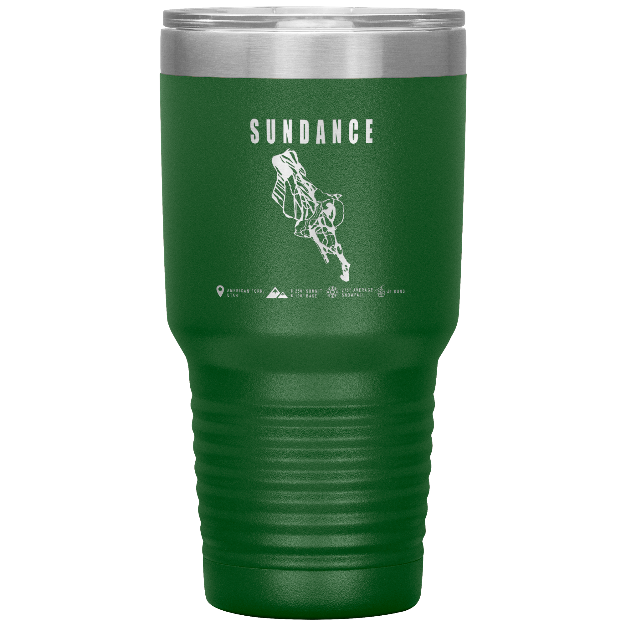 Sundance,Utah Ski Trail Map 30oz Tumbler - Powderaddicts