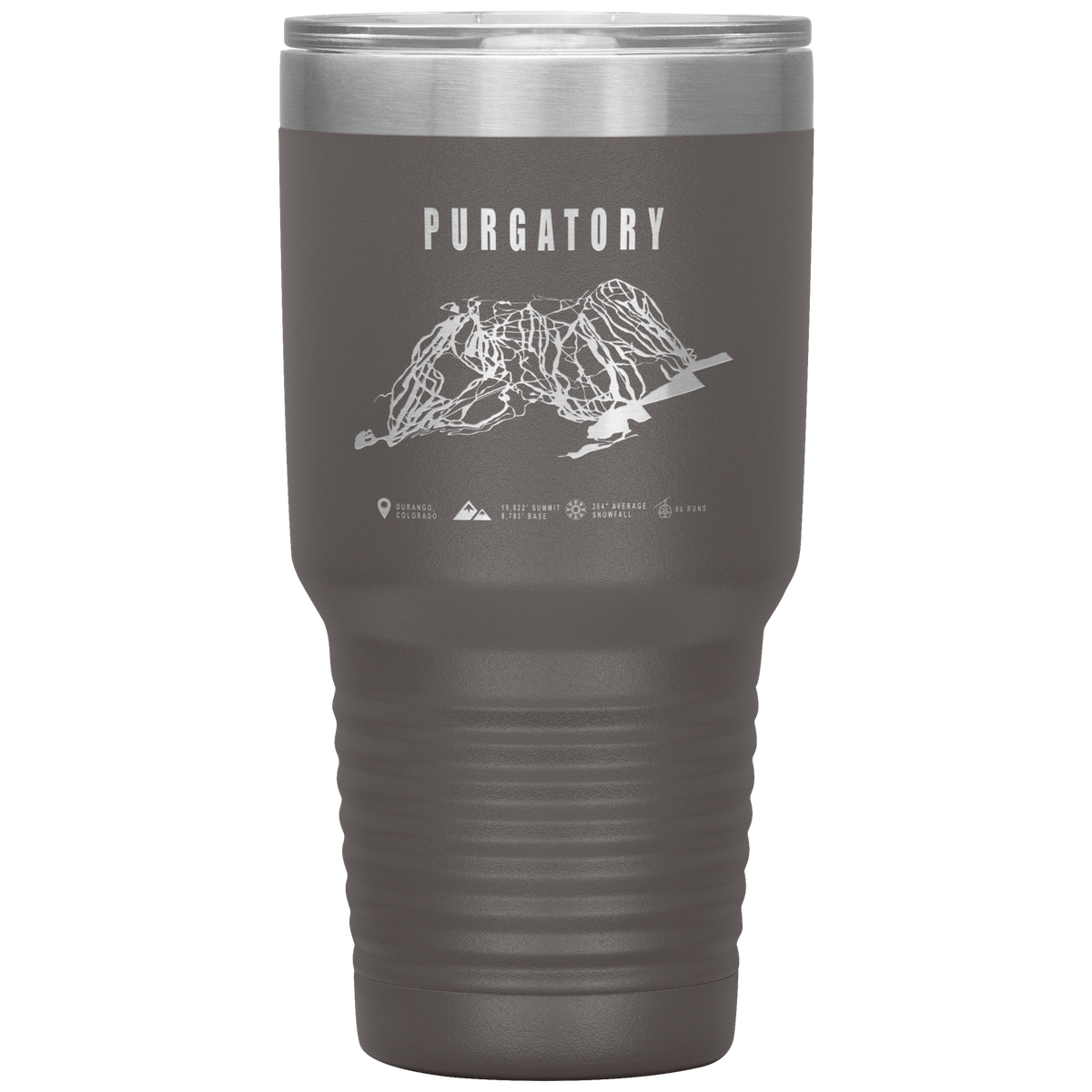 Purgatory Colorado Ski Trail Map 30oz Tumbler - Powderaddicts