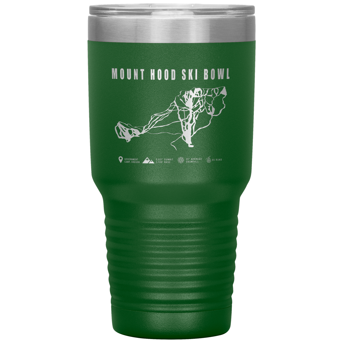 Mount Hood Ski Bowl, Oregon Ski Trail Map 30oz Tumbler - Powderaddicts