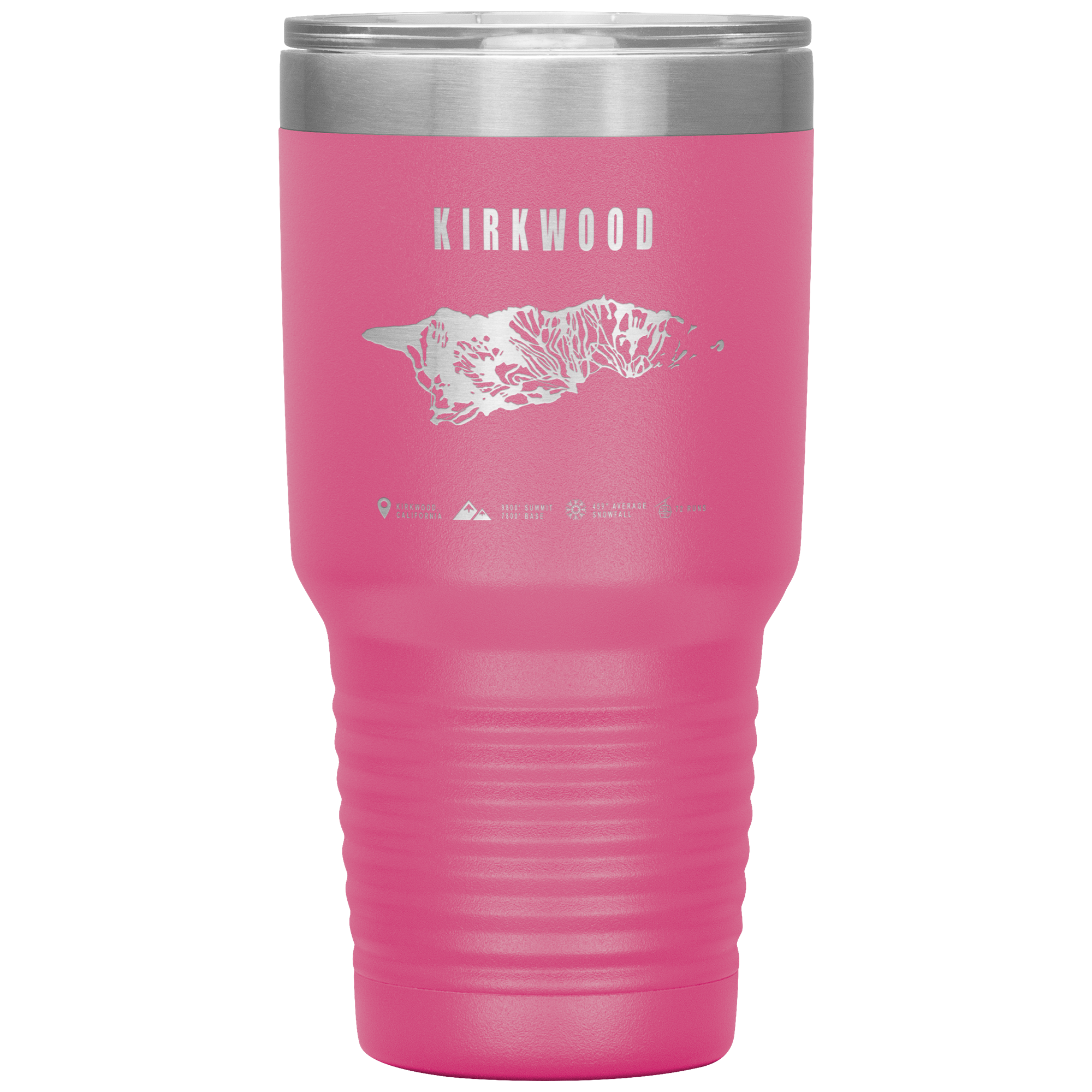 Kirkwood, California Ski Trail Map 30oz Tumbler - Powderaddicts