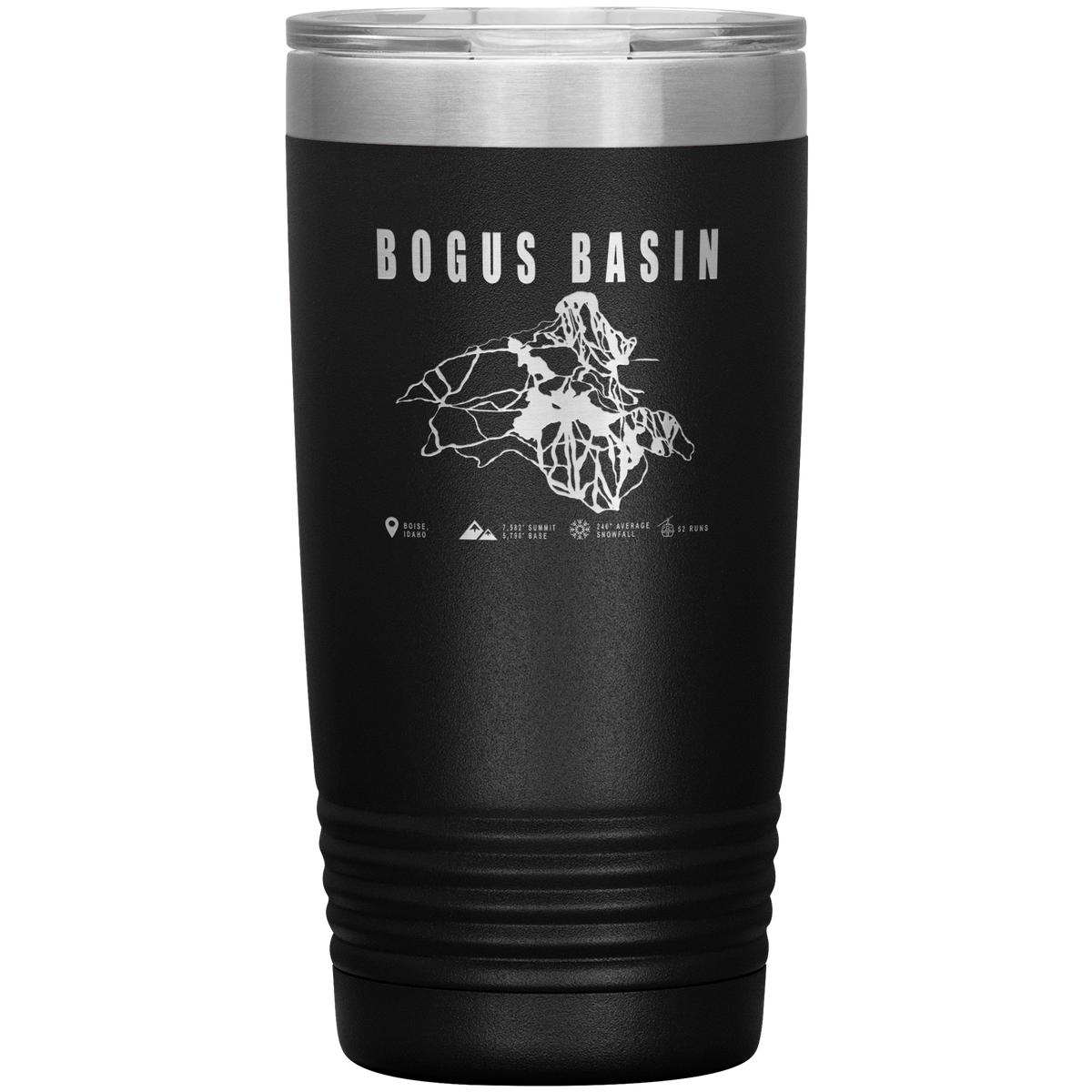 Bogus Basin Idaho Ski Trail Map 20oz Tumbler