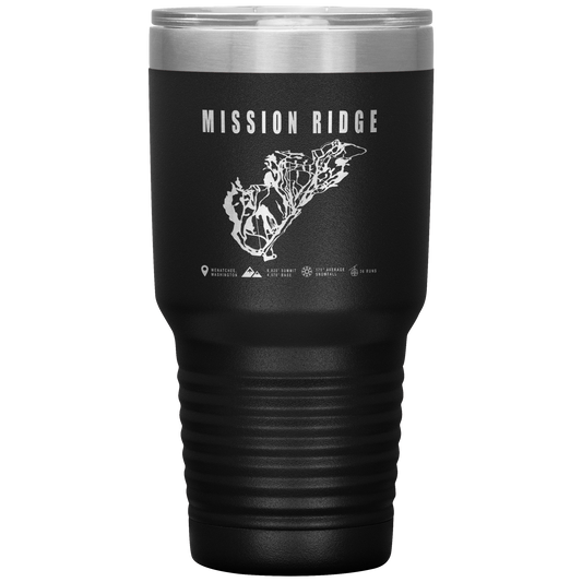 Mission Ridge, Washington Ski Trail Map 30oz Tumbler - Powderaddicts