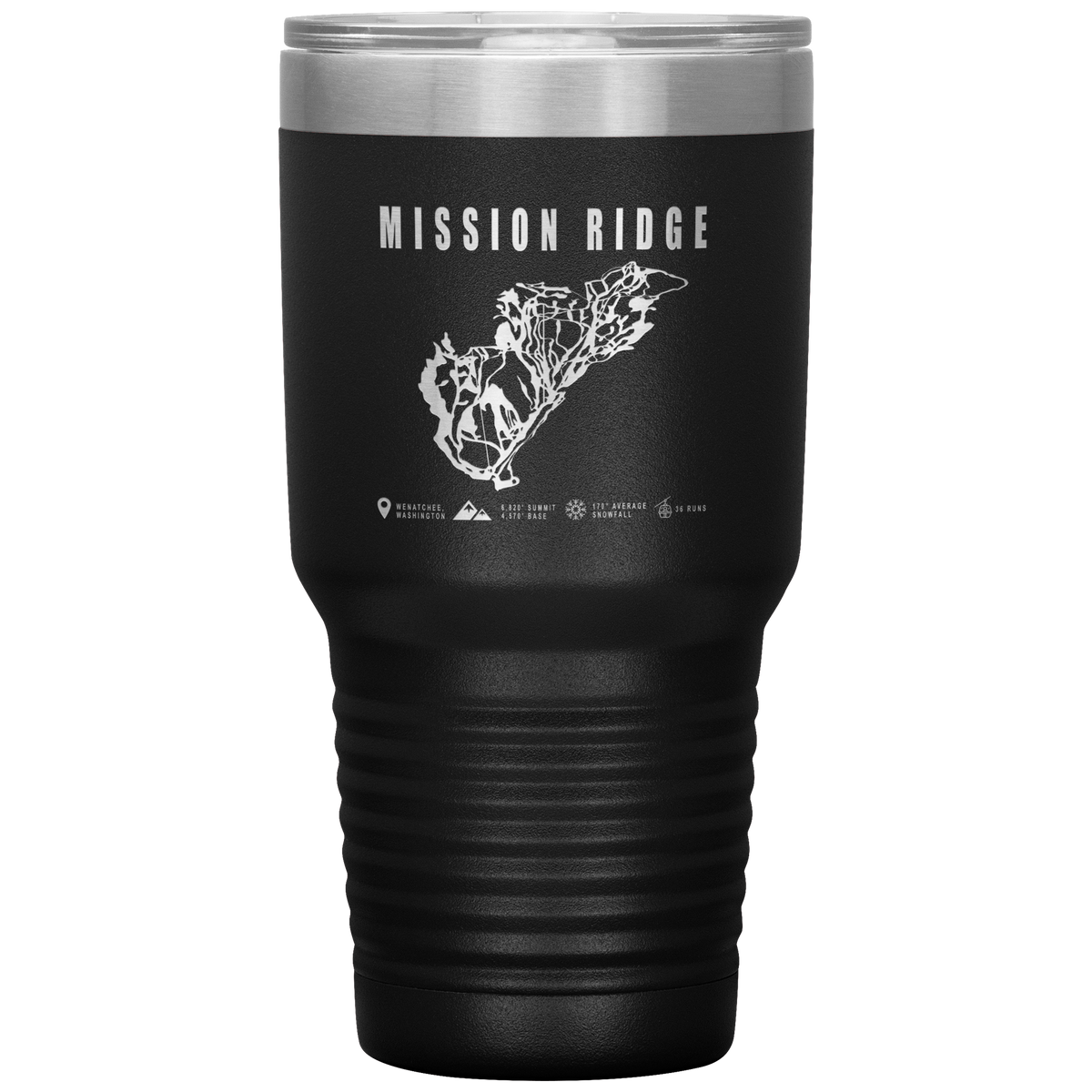 Mission Ridge, Washington Ski Trail Map 30oz Tumbler - Powderaddicts
