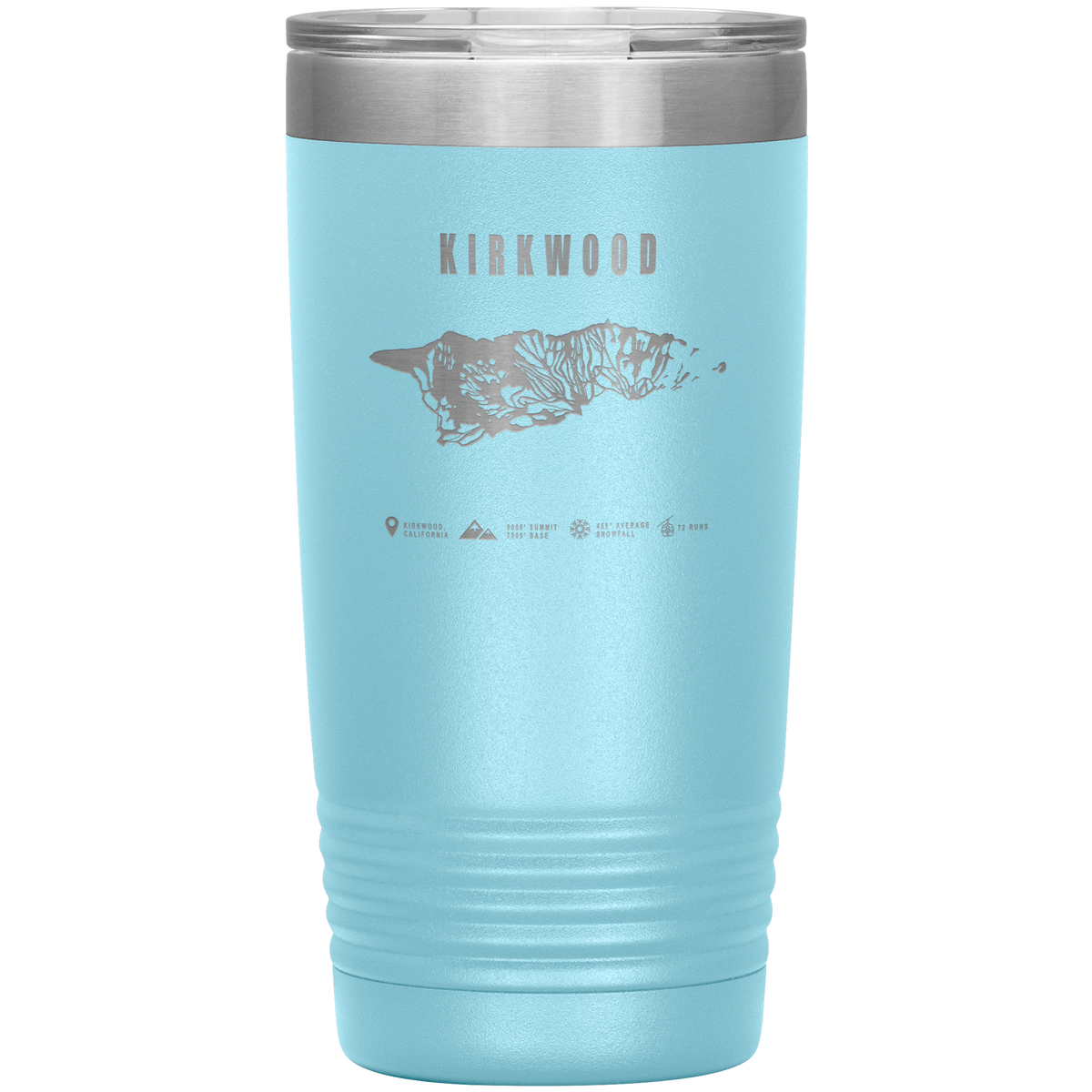 Kirkwood, California Ski Trail Map 20oz Tumbler - Powderaddicts