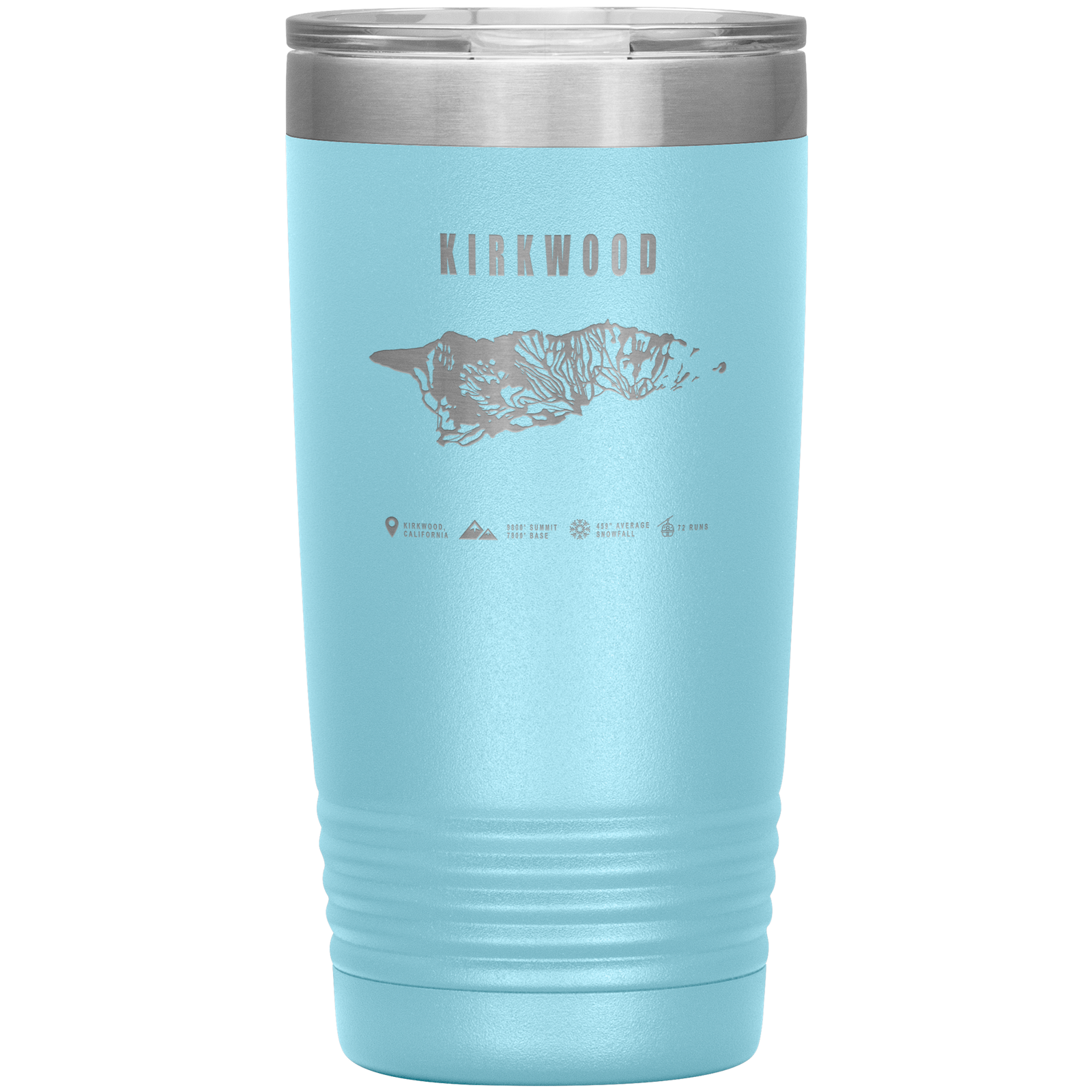 Kirkwood, California Ski Trail Map 20oz Tumbler - Powderaddicts