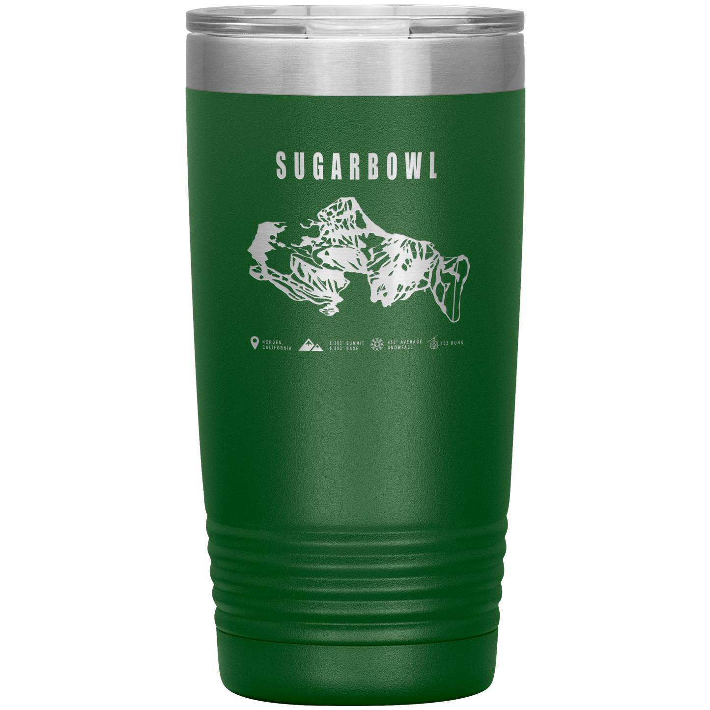 Sugarbowl, California Ski Trail Map 20oz Tumbler - Powderaddicts