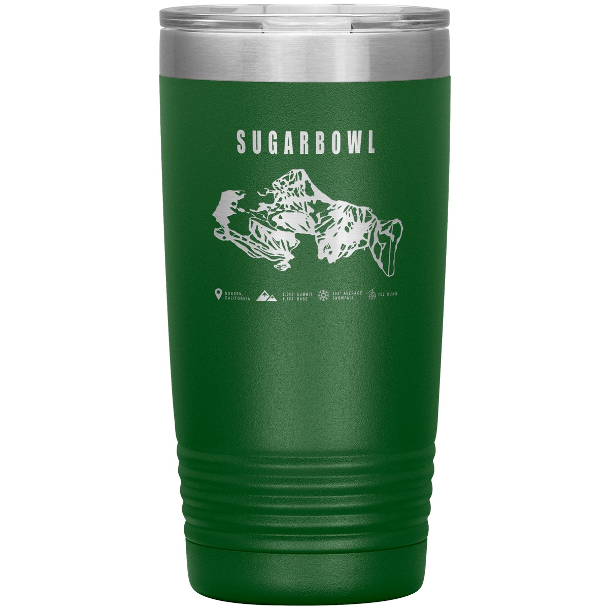 Sugarbowl, California Ski Trail Map 20oz Tumbler - Powderaddicts