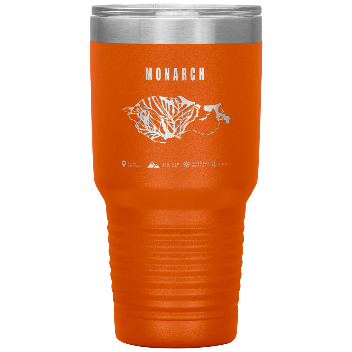 Monarch Colorado Ski Trail Map 30oz Tumbler - Powderaddicts