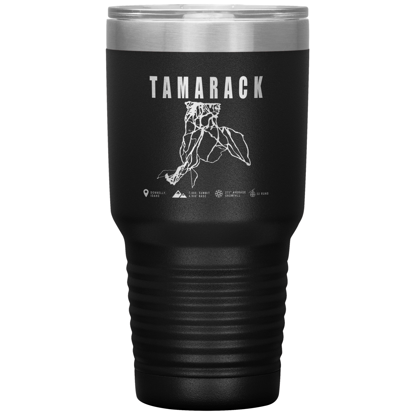 Tamarack Idaho Ski Trail Map 30oz Tumbler - Powderaddicts
