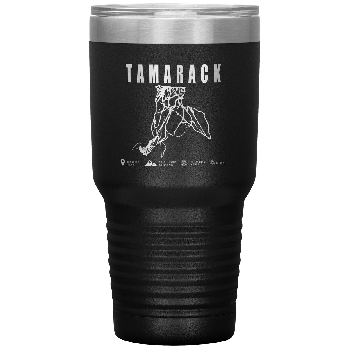 Tamarack Idaho Ski Trail Map 30oz Tumbler - Powderaddicts