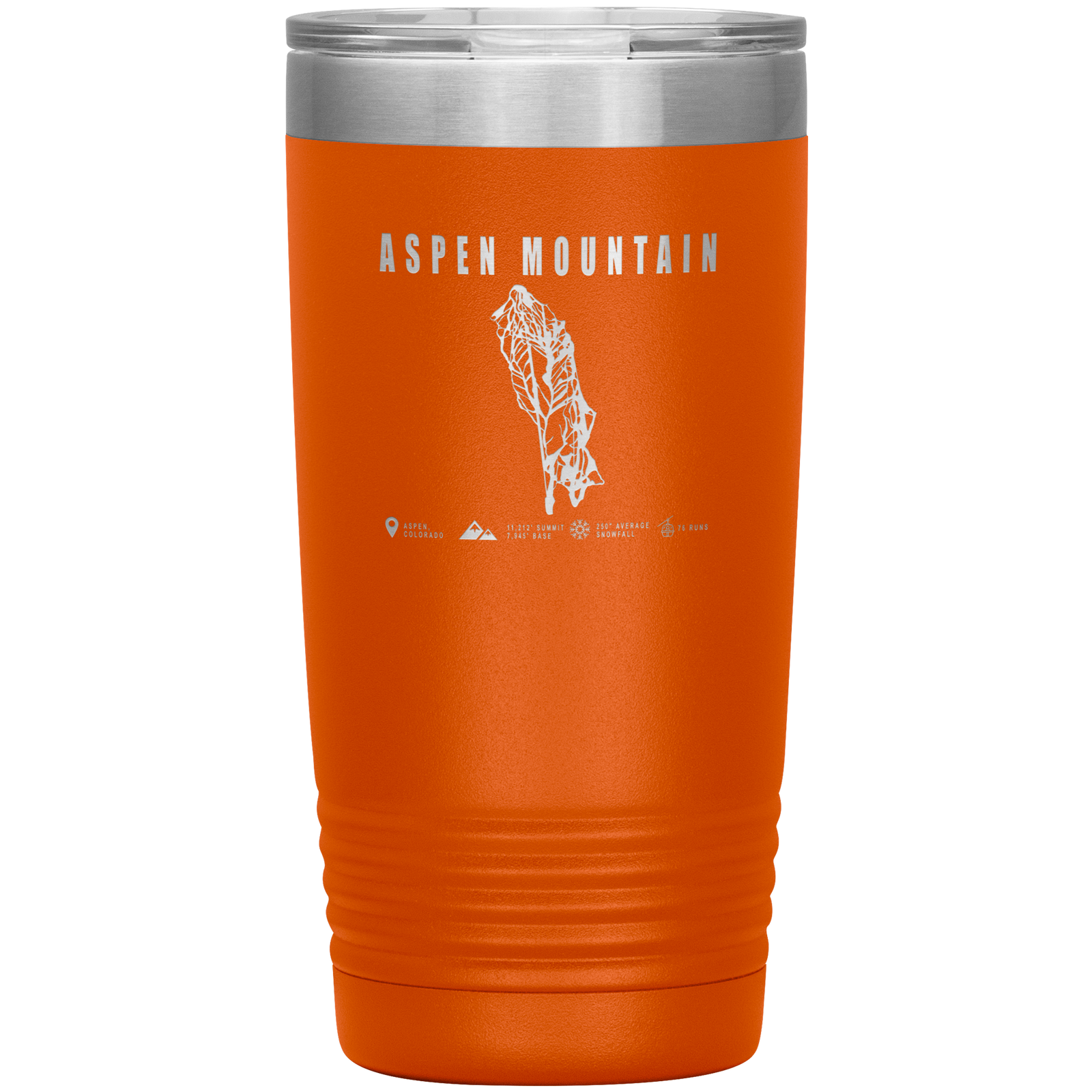 Aspen Mountain Colorado Ski Trail Map 20oz Tumbler - Powderaddicts