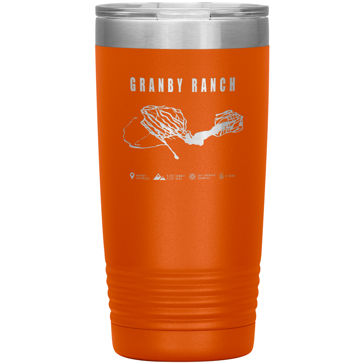 Granby Ranch Colorado Ski Trail Map 20oz Tumbler - Powderaddicts