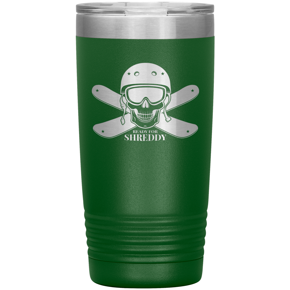 Ready For Shreddy Skeleton Skis 20oz Tumbler - Powderaddicts