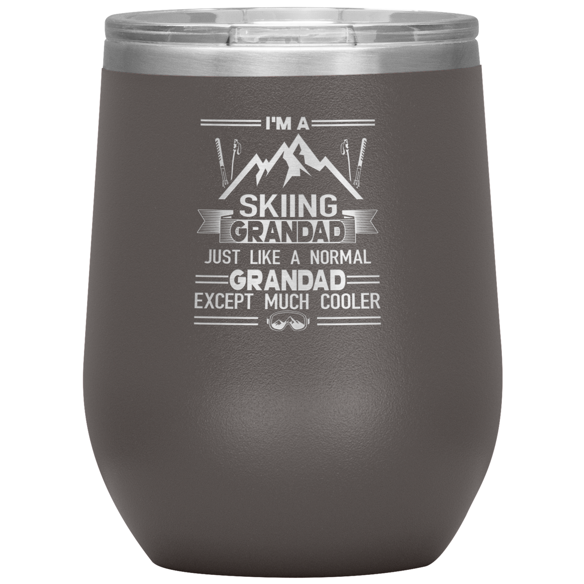 I&#39;m A Skiing Grandad Wine 12oz Tumbler - Powderaddicts