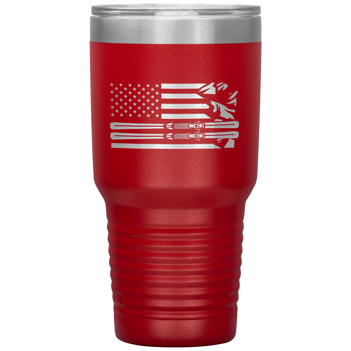 USA Ski Flag 30oz Tumbler - Powderaddicts