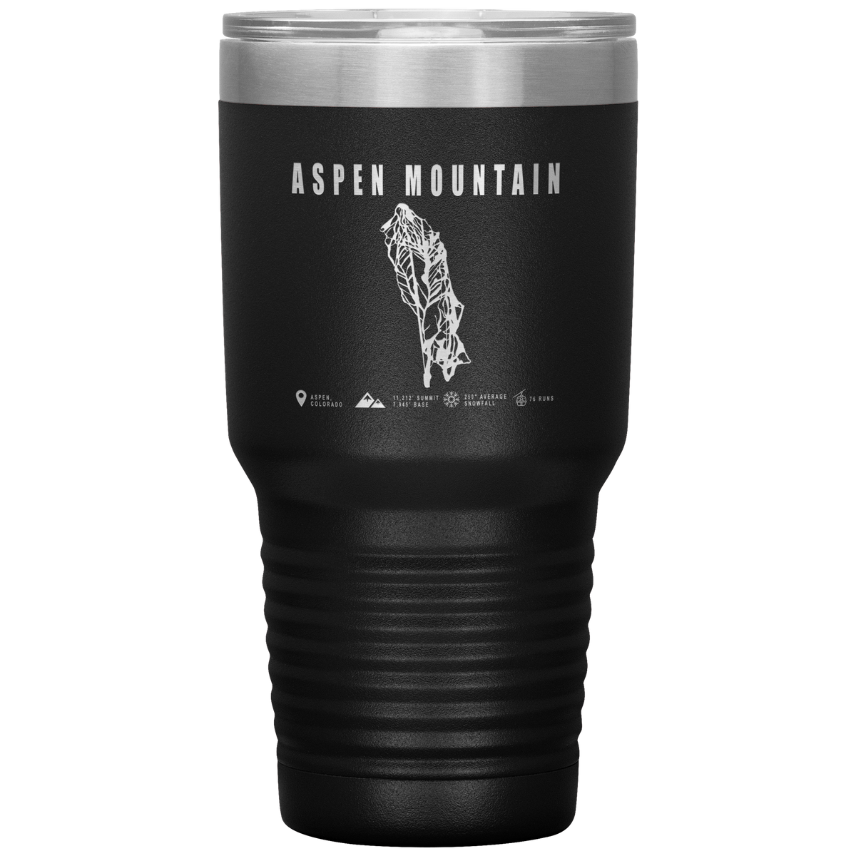 Aspen Mountain Colorado Ski Trail Map 30oz Tumbler - Powderaddicts