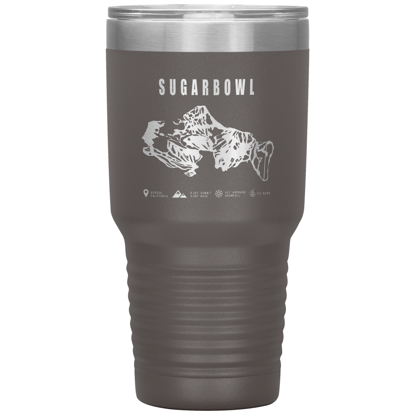 Sugarbowl, California Ski Trail Map 30oz Tumbler - Powderaddicts