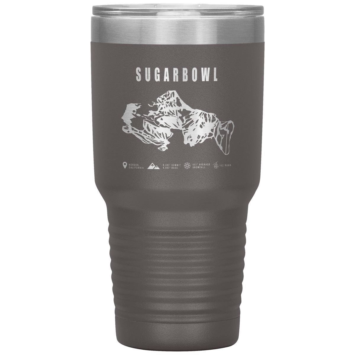 Sugarbowl, California Ski Trail Map 30oz Tumbler - Powderaddicts