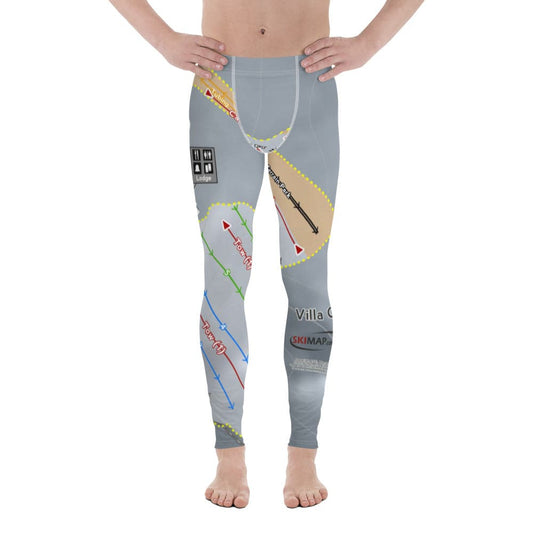 Villa Olivia, Illinois Ski Trail Map Men's Base Layer Bottom - Powderaddicts