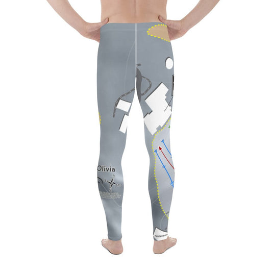Villa Olivia, Illinois Ski Trail Map Men's Base Layer Bottom - Powderaddicts