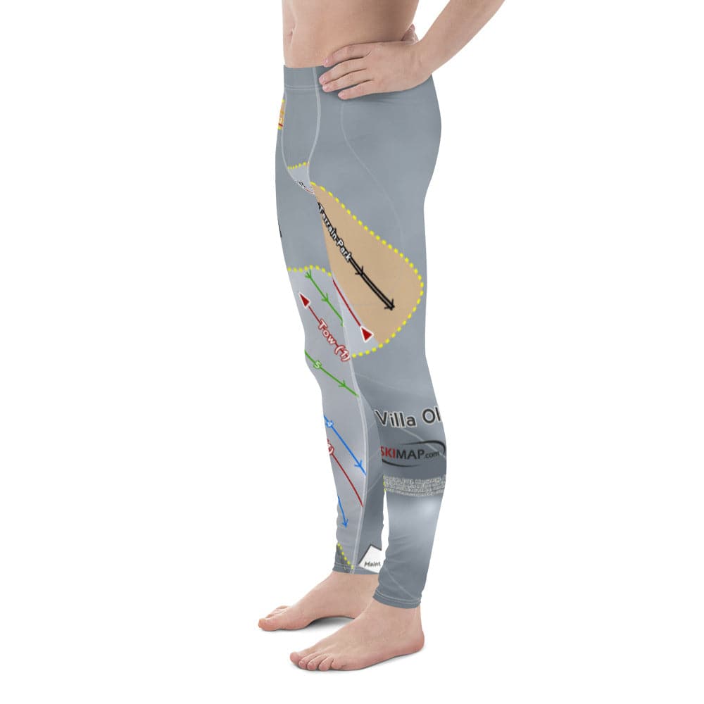 Villa Olivia, Illinois Ski Trail Map Men's Base Layer Bottom - Powderaddicts