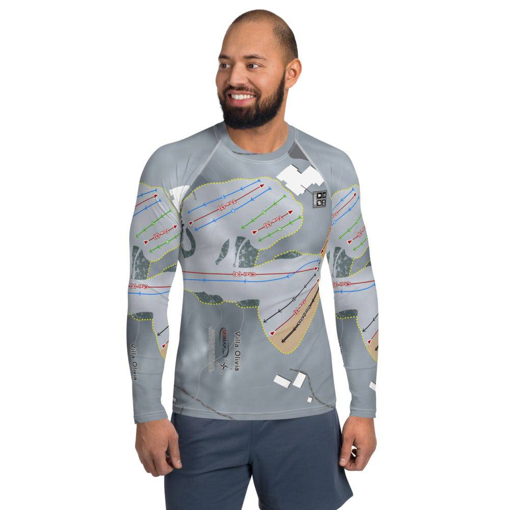 Villa Olivia, Illinois Ski Trail Map Men's Base Layer Top