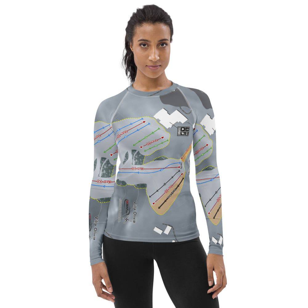 Villa Olivia, Illinois Ski Trail Map Women's Base Layer Top