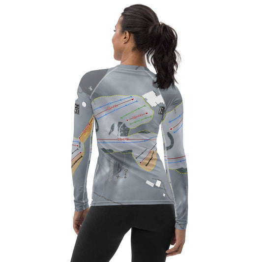 Villa Olivia, Illinois Ski Trail Map Women's Base Layer Top - Powderaddicts