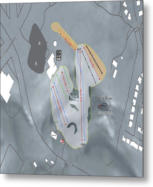 Villa Olivia Ski Trail Map - Metal Print - Powderaddicts