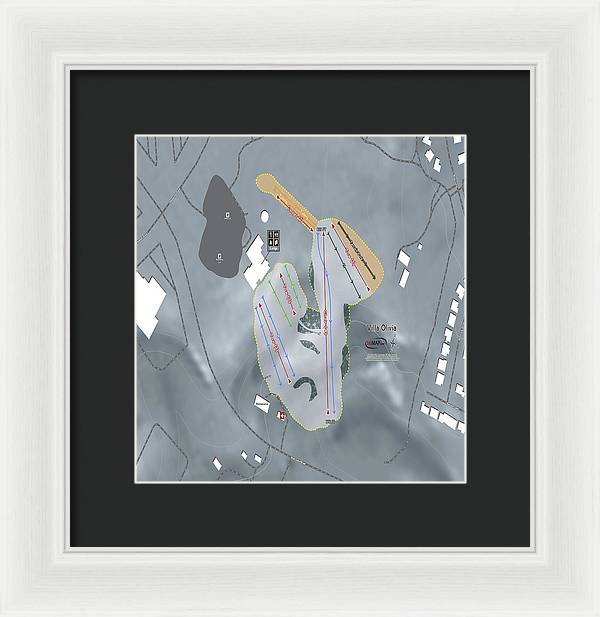 Villa Olivia Ski Trail Map - Framed Print - Powderaddicts