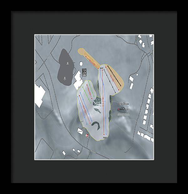 Villa Olivia Ski Trail Map - Framed Print - Powderaddicts