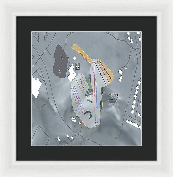 Villa Olivia Ski Trail Map - Framed Print - Powderaddicts