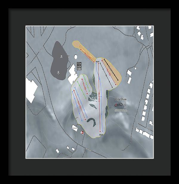 Villa Olivia Ski Trail Map - Framed Print - Powderaddicts