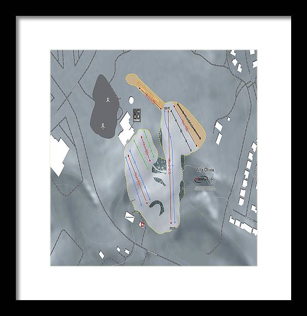 Villa Olivia Ski Trail Map - Framed Print - Powderaddicts