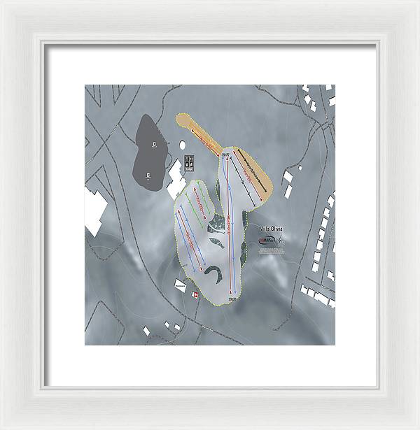 Villa Olivia Ski Trail Map - Framed Print - Powderaddicts