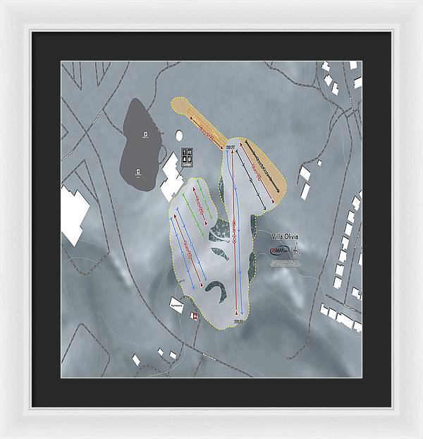Villa Olivia Ski Trail Map - Framed Print - Powderaddicts