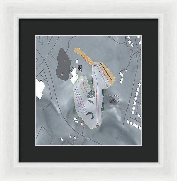 Villa Olivia Ski Trail Map - Framed Print - Powderaddicts