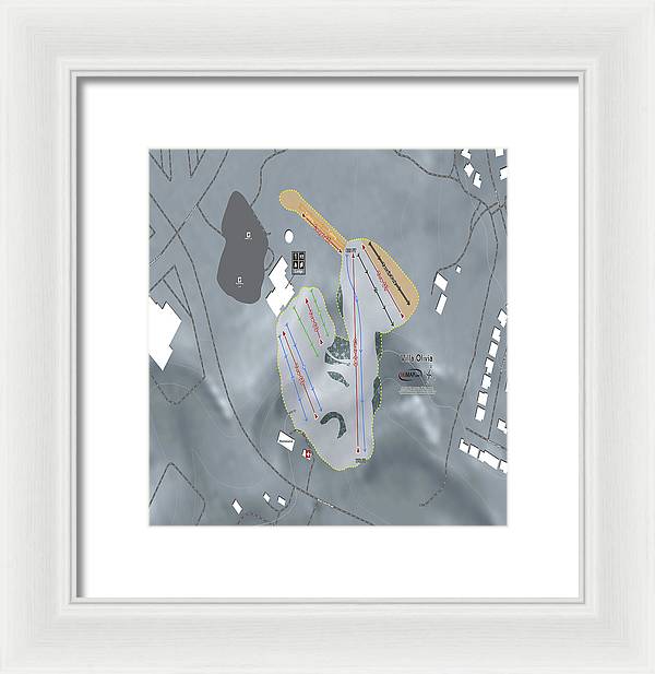 Villa Olivia Ski Trail Map - Framed Print - Powderaddicts