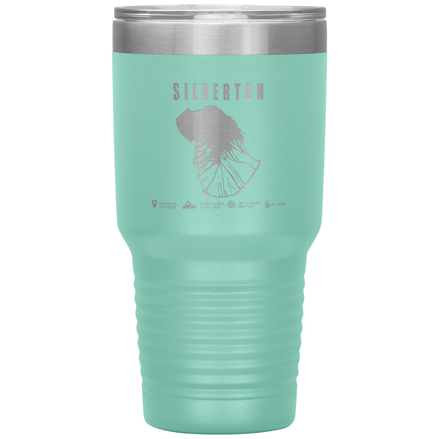Silverton Colorado Ski Trail Map 30oz Tumbler - Powderaddicts