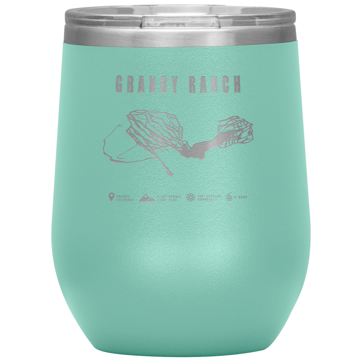 Granby Ranch Colorado Ski Trail Map Wine 12oz Tumbler - Powderaddicts