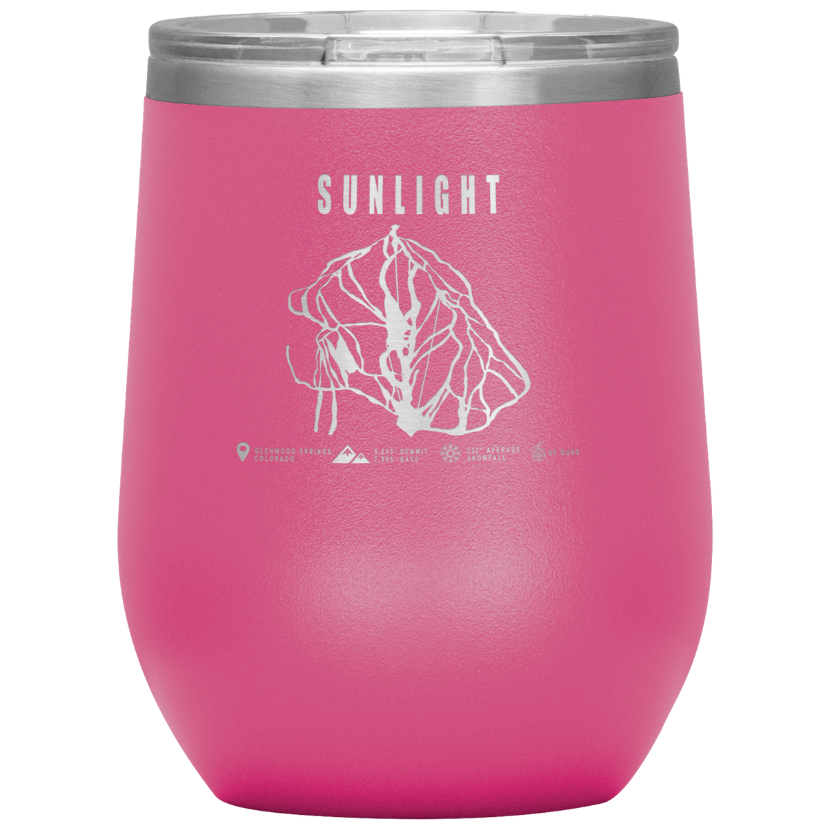 Sunlight Colorado Ski Trail Map Wine 12oz Tumbler - Powderaddicts