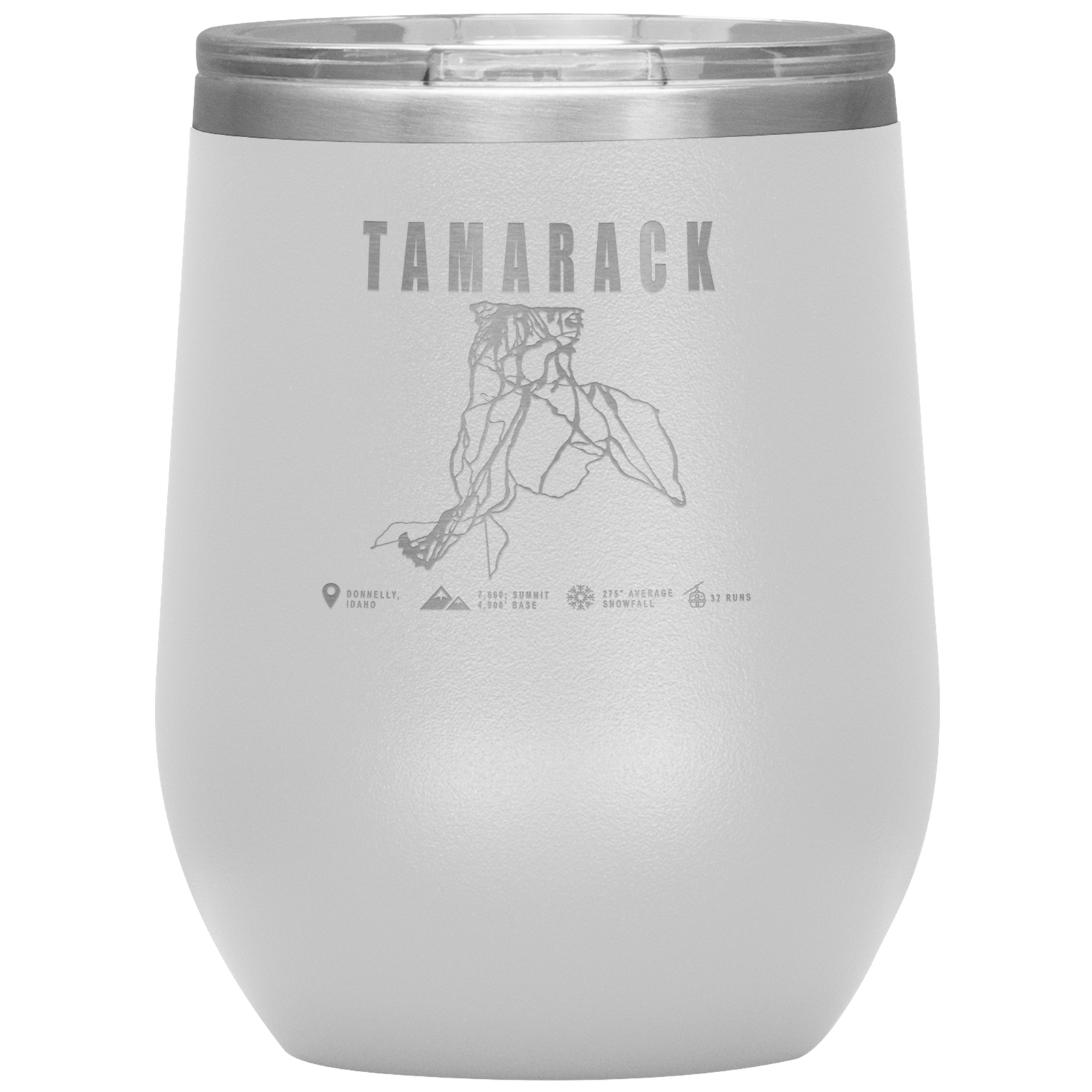 Tamarack Idaho Ski Trail Map Wine 12oz Tumbler - Powderaddicts