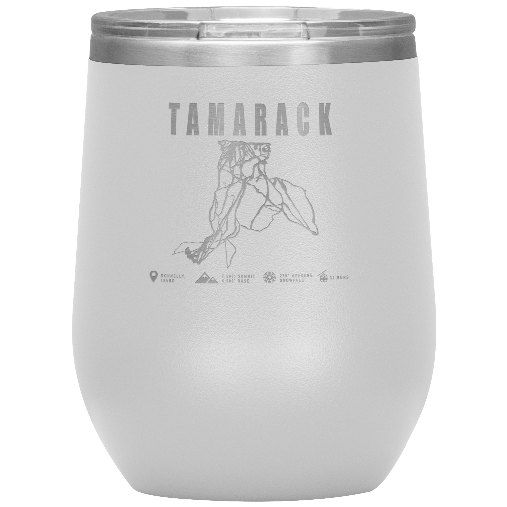 Tamarack Idaho Ski Trail Map Wine 12oz Tumbler - Powderaddicts