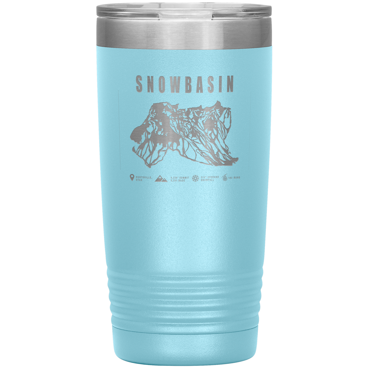 Snowbasin, Utah Ski Trail Map - 20oz Tumbler - Powderaddicts