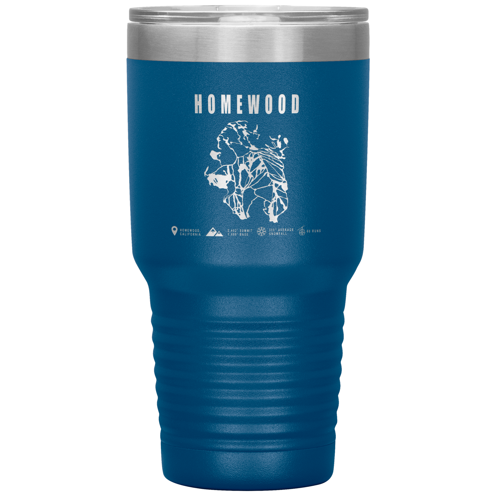 Homewood, California Ski Trail Map 30oz Tumbler - Powderaddicts