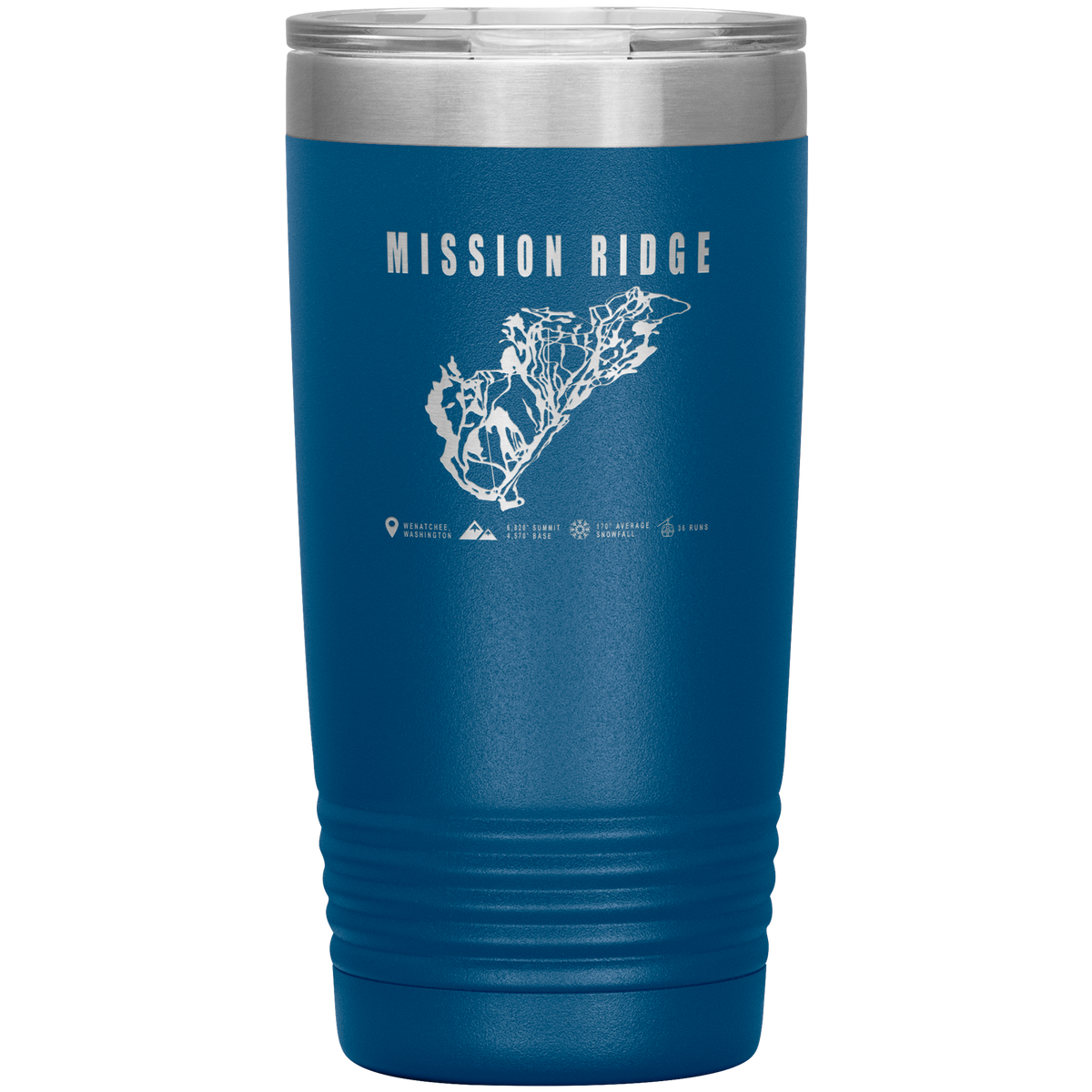 Mission Ridge, Washington Ski Trail Map 20oz Tumbler - Powderaddicts