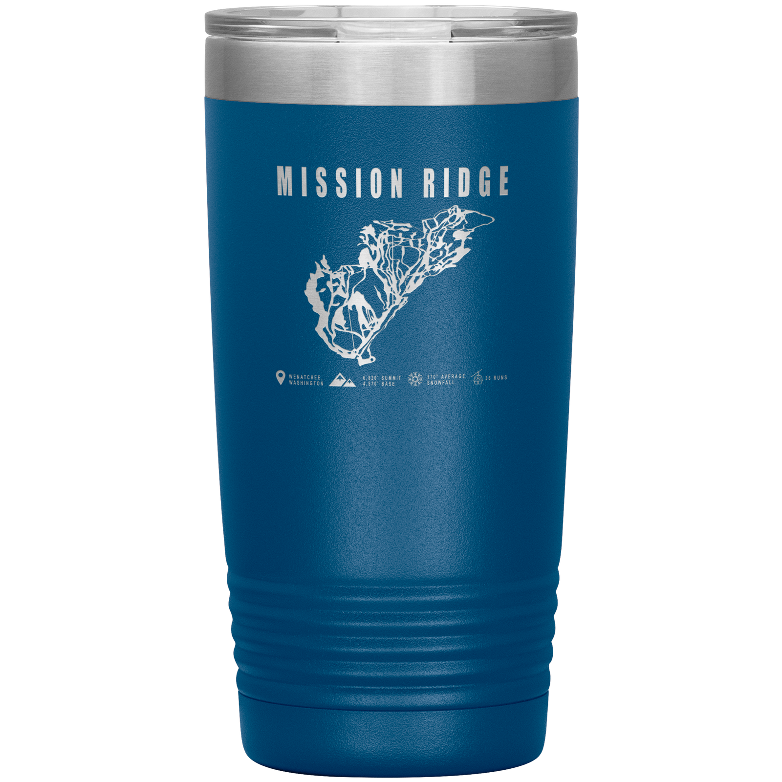 Mission Ridge, Washington Ski Trail Map 20oz Tumbler - Powderaddicts