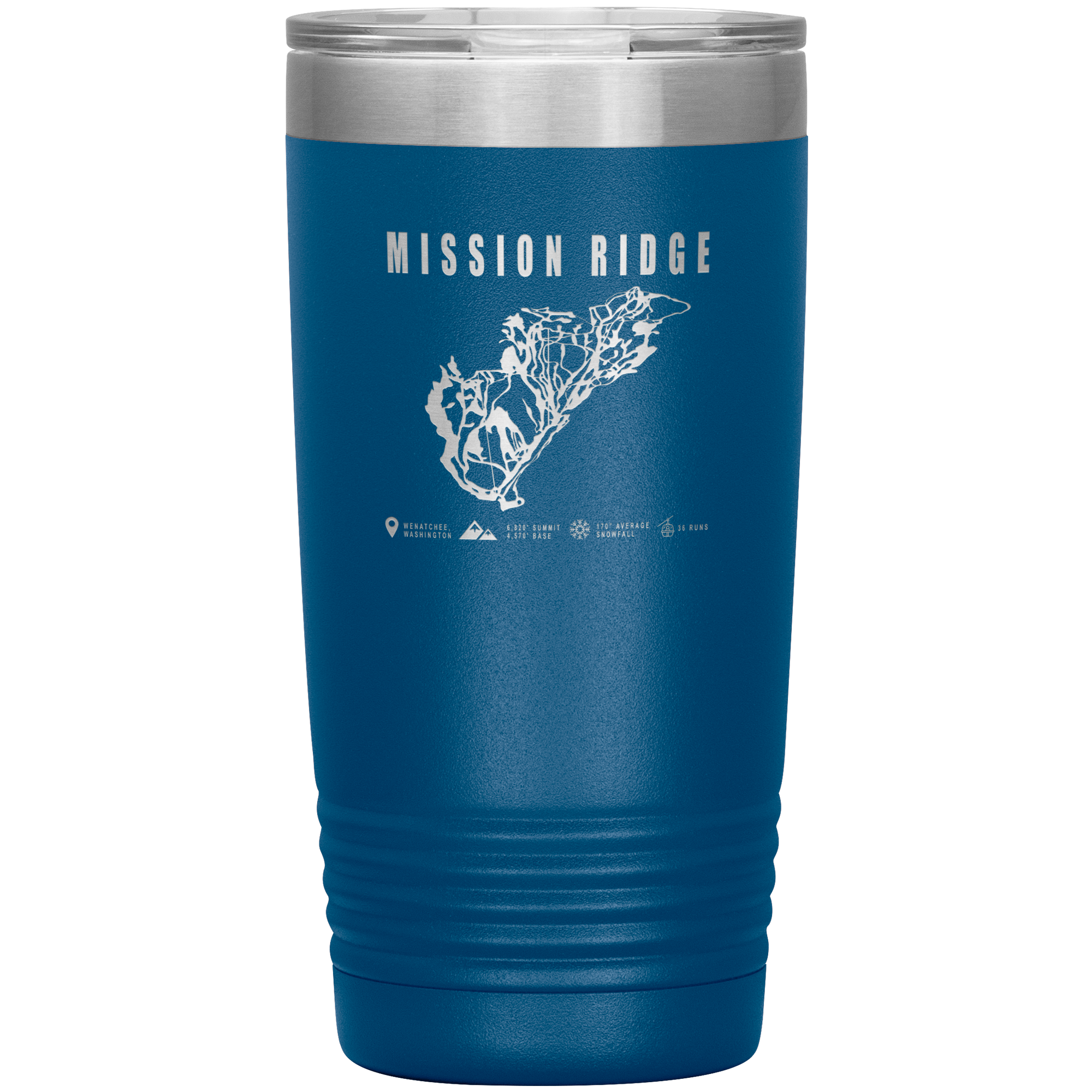 Mission Ridge, Washington Ski Trail Map 20oz Tumbler - Powderaddicts